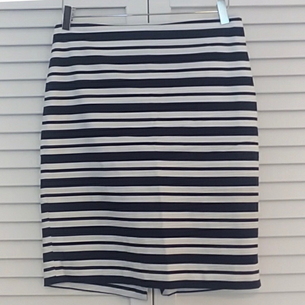 The Limited, Navy Blue and White Striped Skirt